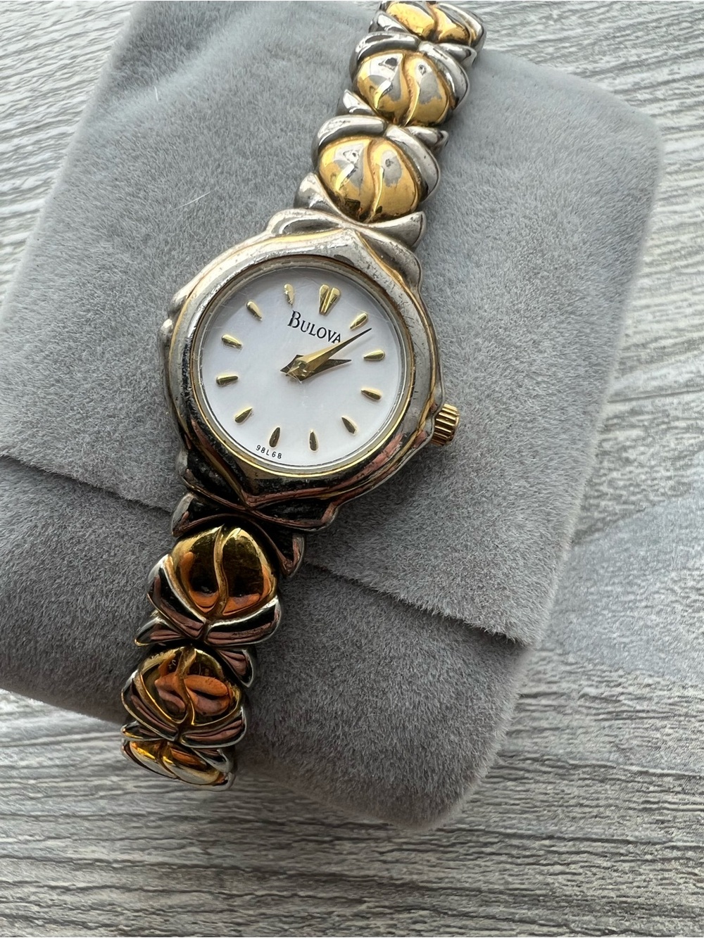Bulova Women's Two-Tone Floral Link Watch - Gold & Silver